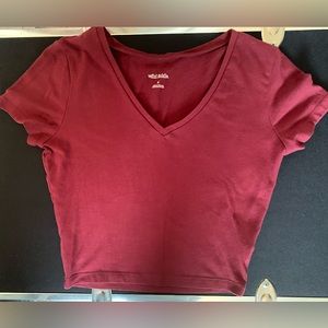 Medium red wine color medium crop top